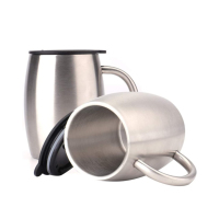 XACIOA Chopes à bière en acier inoxydable 304 avec couvercle, double paroi isolée sous vide, 350 ml/12 oz, écologiques, antidérapantes, anti-déversement, sans BPA