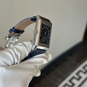 Montre mécanique de luxe pour homme Jaegeer, design Reverso Flip à double cadran, fuseaux horaires inversés, avec bracelet en cuir européen - Product Image 2