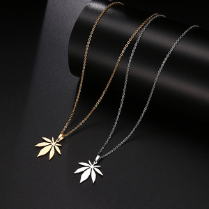 Collana con ciondolo a foglia per donna, gioielli semplici e alla moda, regalo per l'uso quotidiano - Product Image 3