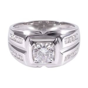 Прованс 14k мужской стиль вечное Белое золото 1,2 карат муассанит бриллиант обручальное кольцо - Product Image 2