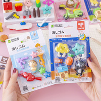 Soododo mignon Animal promotionnel crayon gomme ensemble forme de fruit emballage personnalisé papeterie pour cadeau de noël