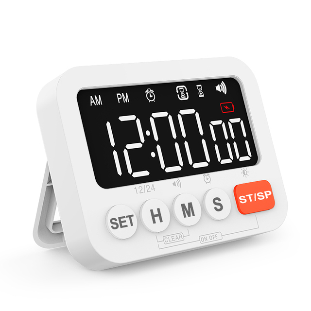 Magnetic Large Display LED Digital Alarm Clock for Bedroom Voice Control Desk Digital Timer for Home Gym Workout