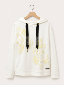 Sweat-shirt à capuche orné pour femme, pull décontracté à manches longues, sweat-shirt à capuche avec cordon de serrage pour femme, vêtements d'hiver - Product Image 3