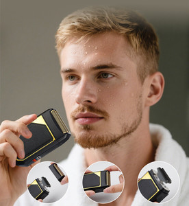 Afeitadora Eléctrica de Láminas Recargable, de Uso en Seco y Húmedo, Impermeable, para Barba Corta y Facial, para Hombres - Product Image 5