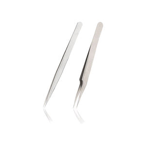 Outil d'application des cils, outil d'application de faux cils DIY, pince à épiler incurvée en acier inoxydable pour les cils en grappe, les cils en bande - Product Image 6