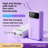 Nouvelle batterie externe en plastique PD20W à charge ultra-rapide avec câble intégré, 30000 mAh haute capacité, portable, impression personnalisée