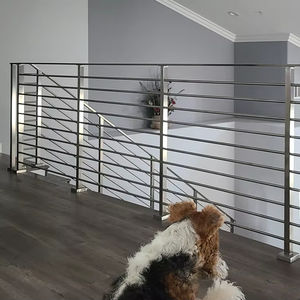 Barandilla de barra redonda de acero al carbono de acero inoxidable con balaustrada de escalera Personalización de balcón moderno - Product Image 6