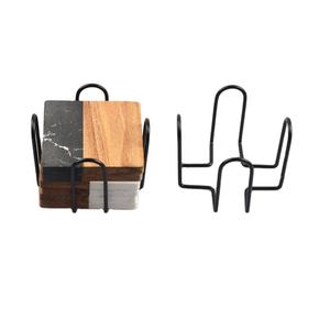 ที่รองแก้วกาแฟ ลายหินอ่อน ไม้ ที่วางแก้วหินอ่อน สำหรับสำนักงาน บ้าน ที่รองแก้วไม้ทรงสี่เหลี่ยมสำหรับเครื่องดื่ม - Product Image 5