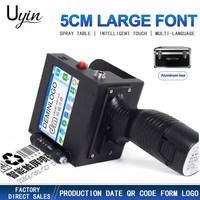 Imprimante à jet d'encre portable Uyin 50 mm pour la date d'expiration, l'impression de codes-barres, l'encodage de la date, le numéro de lot, l'impression de jet d'encre sur les boîtes d'emballage extérieures, pistolet à jet d'encre
