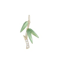 Broche en bambou de style chinois, vintage, élégante, feuille verte, épingle de revers, accessoire vestimentaire Hanfu