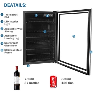 OEM/ODM 37 Bottiglie di <span class=keywords><strong>Vino</strong></span> <span class=keywords><strong>E</strong></span> Bevande Refrigeratori Frigoriferi ETL,ROHS,Reach,LFGB,DGCCRF - Product Image 6