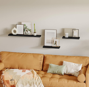 الأكثر مبيعًا على الطراز الريفي جدار عائم أسود خشبي منظم أرفف للمطبخ والحمام - Product Image 6