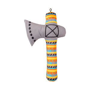 Juguete para perros, peluche con forma de hacha, juguete para masticar con patrón geométrico, material de lona para juego interactivo con mascotas - Product Image 1