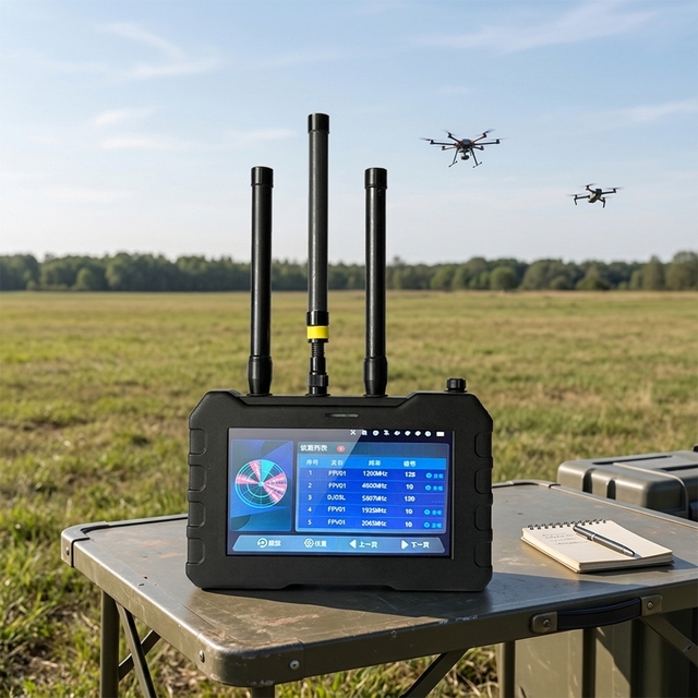 FPV Detector UAV Detection System 1.5KM Handheld Wireless Radio RF Signal Scanner Defense Interceptor Security Drone