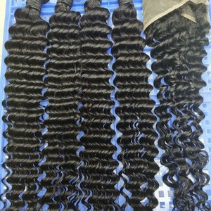 ผมมนุษย์แบบ Deep Wave ขายส่งเป็นมัด, ต่อผม, สีธรรมชาติ 10-30 นิ้ว ผมเวอร์จินไม่ผ่านการแปรรูป - Product Image 4