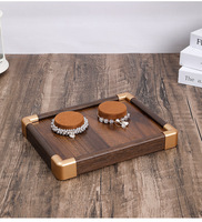 Plateau de présentation Fadeli en bois de noyer coloré, luxueux et léger, pour bijoux, montres, bracelets et cordons FDL00086-1
