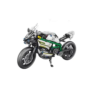 Brinquedos educativos blocos de montagem criativos alta restaurado corrida off-road motocicleta construção modelo DIY blocos de construção conjunto