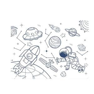 Tablette de peinture à l'aquarelle en silicone transparent lavable pour enfants, série Espace Océan, 40x30cm, toile de peinture pour salle à manger - Product Image 5