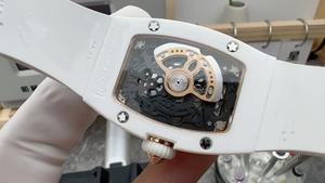 European Luxury Fashion <b>Watch</b> Full Diamond Case White Strap Power Reserve Water Resistant <b>Mechanical</b> Movement Water Resistant - Product Image 3