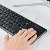 Nuevo Teclado Inalámbrico 2.4G con Panel Táctil, Ajuste de Volumen Ambidiestro, Diseño Ultrafino, 78 Teclas para Laptop/Tablet