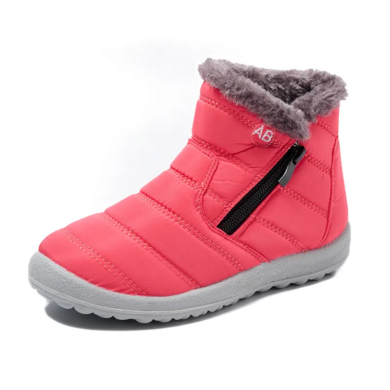 Sneakers per bambini con suola calda in cotone felpata antiscivolo impermeabile per bambini scarpe da passeggio all'aperto per bambini stivali