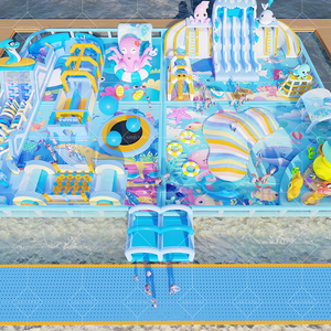 สวนน้ำเป่าลมเชิงพาณิชย์พร้อมหลักสูตรอุปสรรคและชายหาดลอยน้ำสำหรับกิจกรรมทางน้ำ - Product Image 4