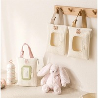Porte-lingettes suspendu portable pour sacs à couches de bébé, pochette pour lingettes humides de voyage, étui à mouchoirs réutilisable pour poussette, voiture et crèche