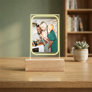 Cadre photo LED en bois créatif, support vertical pour photos Instax Mini, à poser sur table - Product Image 3