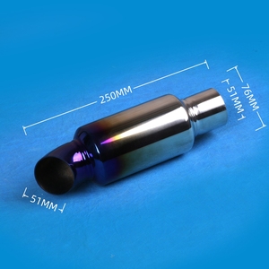 Resonador <span class=keywords><strong>de</strong></span> Escape <span class=keywords><strong>de</strong></span> 2 Pulgadas, Recto, <span class=keywords><strong>de</strong></span> Acero Inoxidable, Punta Azul Quemada, Silenciador Universal para Sistema <span class=keywords><strong>de</strong></span> Válvula <span class=keywords><strong>de</strong></span> Vacío - Product Image 2