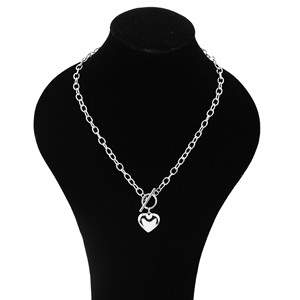 2026 New Personalized OT Buckle Silver Plated Heart Shaped Pendant Necklace <b>Titanium</b> Steel Women's Necklace Fashion Jewelry - Product Image 1