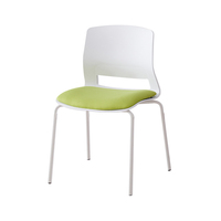 Chaise de formation empilable avec dossier, coussin en éponge rembourré, base en métal, chaise de bureau pour personnel et invités, idéale pour les réunions et les salles de classe