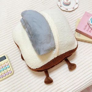 Coussin en peluche Kawaii en forme de pain grillé de bonne qualité, blanc, 35x40cm, unisexe, en coton doux et rembourré pour canapé ou <span class=keywords><strong>chaise</strong></span> - Product Image 4