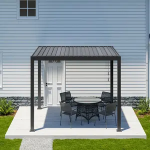 Custom Size All Season Electric Shutter Canopy Garden Pavilion Motorized Pergolas Aluminium Pergola Outdoor