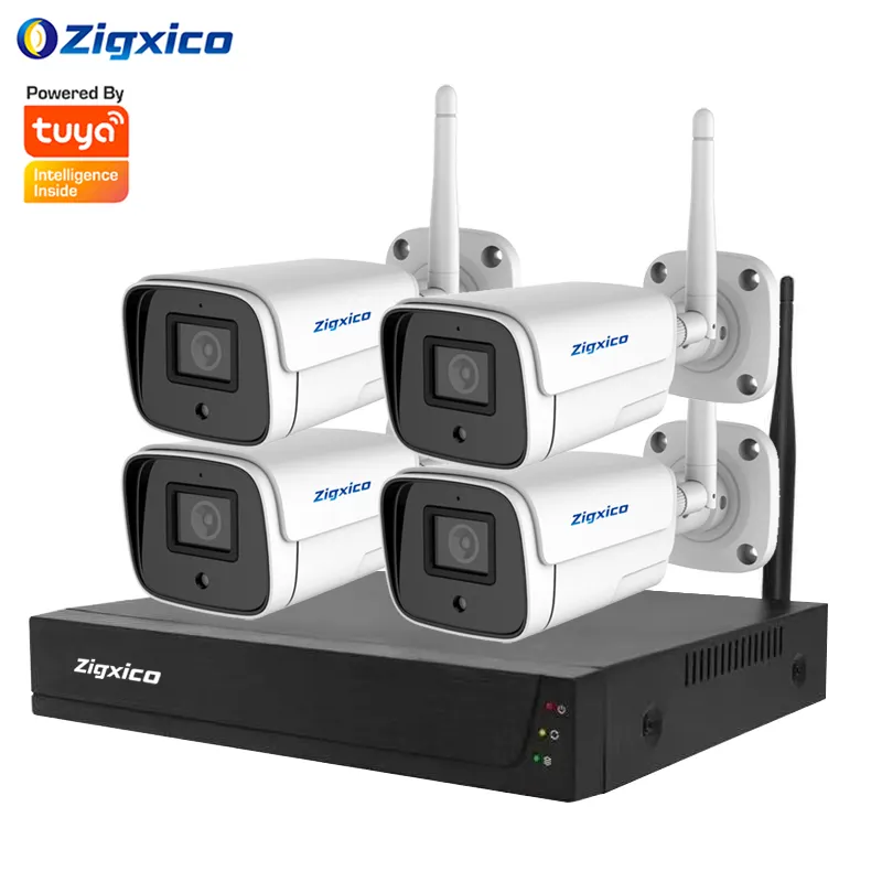 Tuya 4 CH 4 канала 8MP 4K 5MP 1080P WIFI IP CCTV камера комплект беспроводной безопасности 8 каналов DVR NVR набор системы открытый