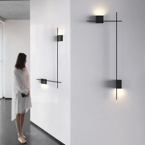Applique murale longue et simple moderne, luminaire mural de fond pour salon, design, hôtel, <span class=keywords><strong>couloir</strong></span>, applique murale en forme de bande - Product Image 1