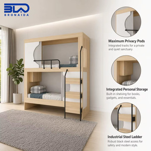 <span class=keywords><strong>Lit</strong></span> superposé en panneaux de particules de bois robuste, conception à deux étages pour écoles, hôtels, dortoirs, vente en gros - Product Image 2