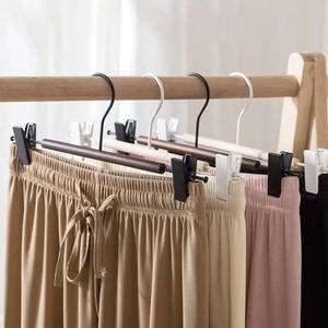 Wooden Pant Hangers With Clips Non Slip Anti Marking Minimalist Design For Clothing Storage Home Hotel Dormitory Use - Product Image 1