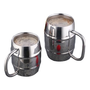 Modern Design Stainless Steel Coffee <b>Mug</b> <b>Double</b> <b>Wall</b> Insulated Beer <b>Mug</b> with Handle for Party - Product Image 3