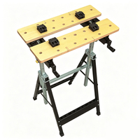 Nouvelle conception 2024, établi pliable portable, hauteur réglable, acier durable, bois, multifonctionnel, revêtement en poudre, capacité de charge de 100 kg, YS