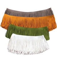 Frange en viscose à pampilles de 15 cm de large, double face, décorative pour jupe de mode et accessoire vestimentaire
