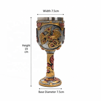 Gobelet fantaisie 3D en résine avec doublure en acier inoxydable, Dragon, Loup, Crâne, Hibou, Steampunk, Calice, Bière, Whisky, Cadeau pour bar à domicile, Vente en gros