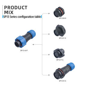 Conector roscado <span class=keywords><strong>de</strong></span> plástico resistente al agua IP68 industrial Sp13 al por mayor, enchufe macho <span class=keywords><strong>de</strong></span> 2 pines/enchufe <span class=keywords><strong>de</strong></span> montaje macho <span class=keywords><strong>de</strong></span> tuerca frontal hembra - Product Image 3