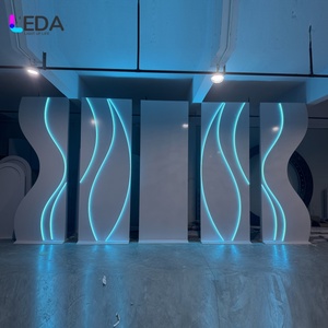 LEDA azul curvo LED telón de fondo luminoso RGB decoración fiesta suministros telón de fondo soporte para eventos de boda - Product Image 2
