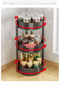 <span class=keywords><strong>Portaspezie</strong></span> <span class=keywords><strong>rotante</strong></span> da cucina ripiano di stoccaggio multistrato ripiano multifunzionale 360 gradi girevole - Product Image 4