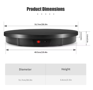 Espositore Rotante Elettrico a 360° da 52cm °   Piattaforma Girevole Telecomandabile per Fotografia, Riprese Video ed Esposizioni - Product Image 6