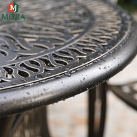 Ensemble de jardin moderne, tables de salle à manger de patio en aluminium coulé durable, fournies par l'usine, bronze antique, mobilier de bistrot d'extérieur, petit métal