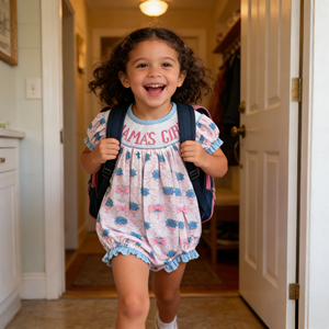 Tutina Corta a Bolle di Alta Qualità con Fiocchi Rosa e Volant Ricamati a Mano Yihui, Stile Bishop, Body per Neonati, Abbigliamento Comodo per Bambini - Product Image 3