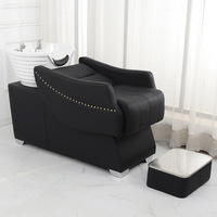 Lit de lavage moderne pour salon de coiffure et spa avec bac profond, en cuir, design écologique et ergonomique pour salons de coiffure