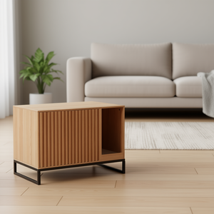 Caja de arena para gatos estilo mueble oculto, 31.5L x 20W x 22H, de madera, para gatos - Product Image 2