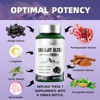 Prix d'usine OEM 60 capsules de Shilajit Ultra, extrait naturel de Shilajit, complément alimentaire pour le soutien énergétique et immunitaire